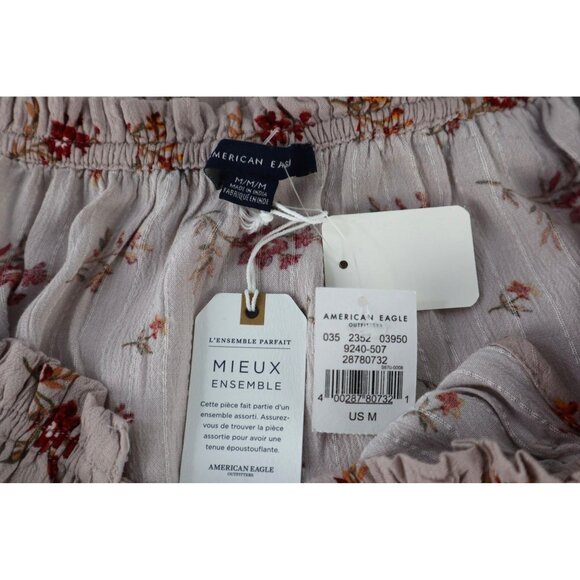 American Eagle‎ Outfitters Floral Off-Shoulder Crop Top Size Medium - Picture 7 of 10